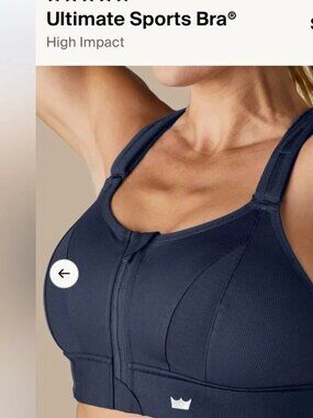 Shefit Navy Blue Ultimate Sports Bra Moisture Wicking Fabric Breathable L